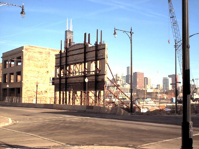 Looking NW at the corner of Halsted and Maxwell